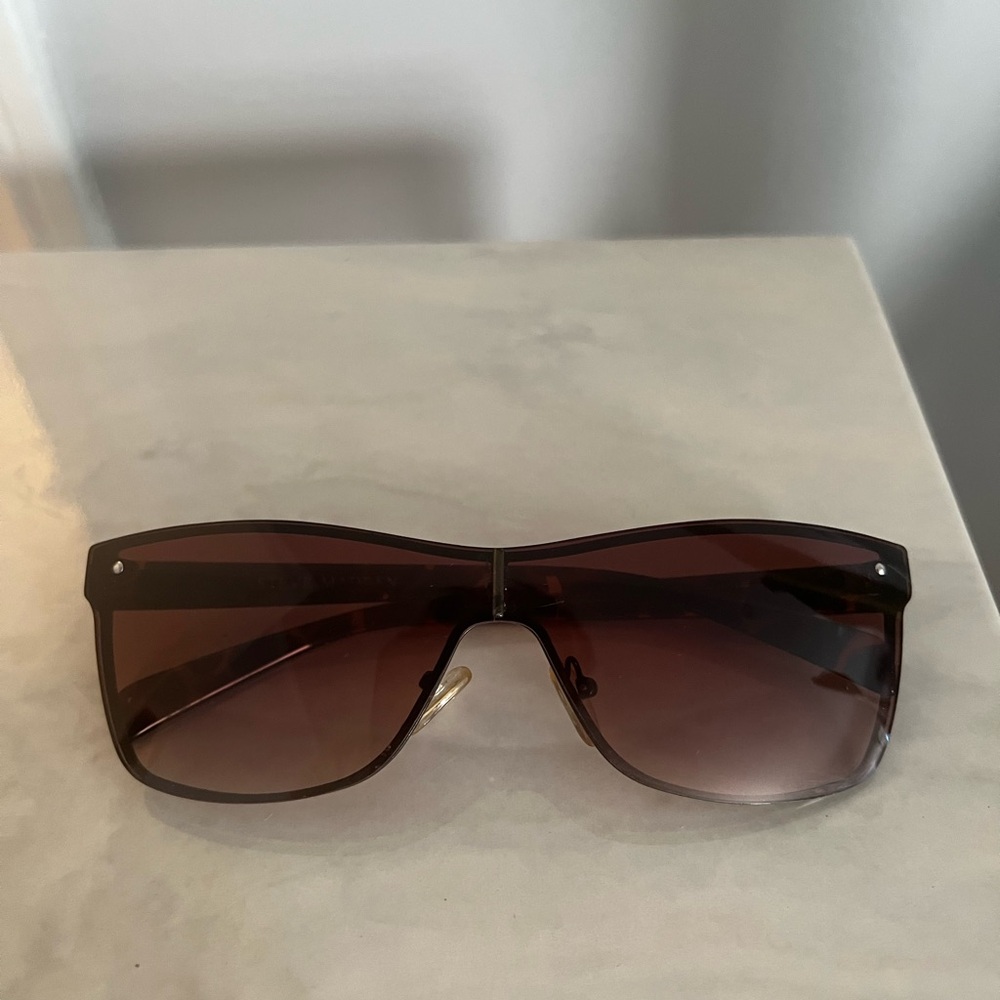 Steve Madden Brown Gradient Shield Sunglasses